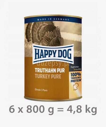 Happy Dog 100% Indyk mokra karma dla psa TRUTHAHN PUR 800 g