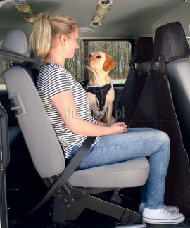 Duża mata samochodowa dla psa z ochroną na zagłówki 145 × 160 cm