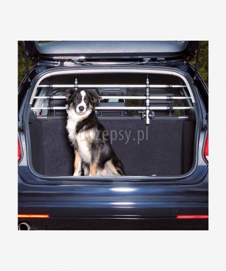 Przegroda dla psa do samochodu kratka do bagażnika aluminiowa regulowana do szer. 163 cm