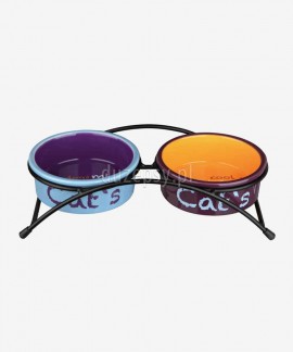 Miski ceramiczne dla kota na stojaku Trixie EAT ON FEET ø 12 cm