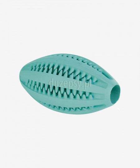 Piłka z naturalnej gumy dla psa miętowa Denta Fun RUGBY Trixie 11 cm