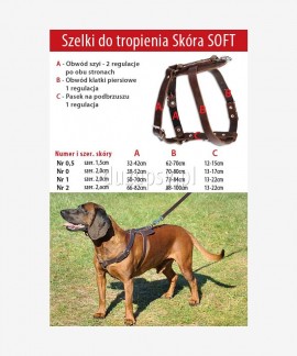 Szelki dla psa do tropienia z miękkiej skóry 73-100 cm