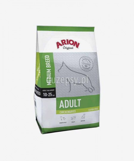 ARION Original Adult Medium Breed Chicken & Rice 12 kg - kurczak sucha karma dla dorosłych psów średnich ras