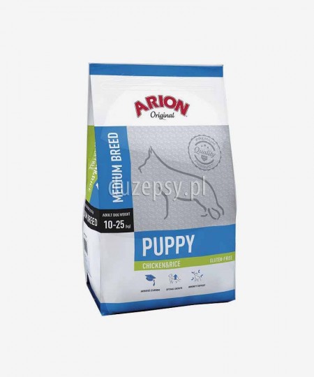 ARION Original Puppy Medium Chicken & Rice 12 kg - sucha karma dla szczeniąt psów dśrednich ras z kurczakiem
