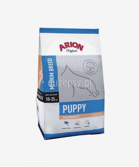ARION Original Puppy Medium Salmon & Rice 12 kg - sucha karma dla szczeniąt psów średnichh ras z łososiem