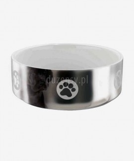 Miska ceramiczna dla psa Trixie, srebrno-biała